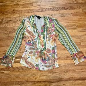 *SOLD* ETCETERA Hippie Retro Blouse Stripes Paisley